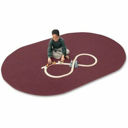 CARPETS FOR KIDS Rug, Anti-static, Nylon, KIDplyBack, Oval, 7ft 6inx12ft , Cranberry CPT2170810